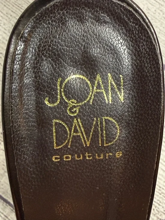 Joan & David Couture Black Leather Heels Ankle Strap Platform Sandals Size 7.5 - Picture 11 of 13